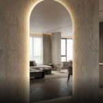 מראה מעוצבת חצי עגולה