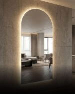 מראה מעוצבת חצי עגולה