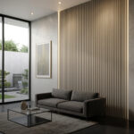 חיפוי קיר סרגלים אפור בהיר