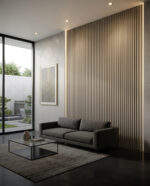 חיפוי קיר סרגלים אפור בהיר