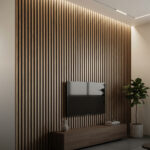 חיפוי קיר סרגלים חום שחור