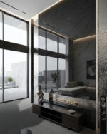 פלטה דמוי שיש מראה שחור