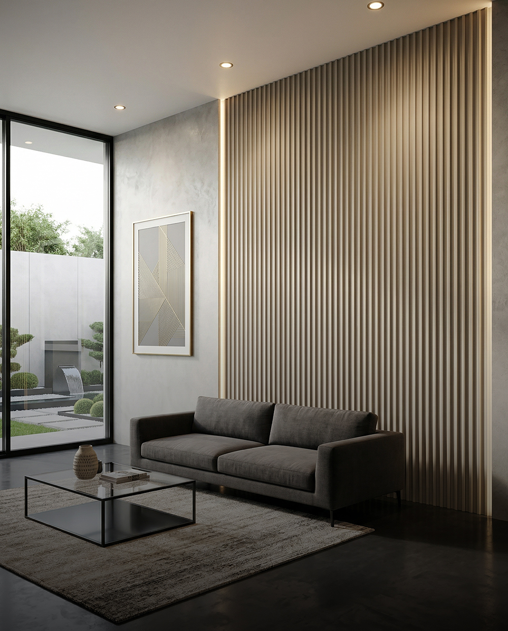 3 חיפוי קיר סרגלים קרם – תמונה 1