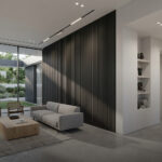 חיפוי קיר סרגלים שחור