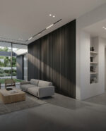 חיפוי קיר סרגלים שחור