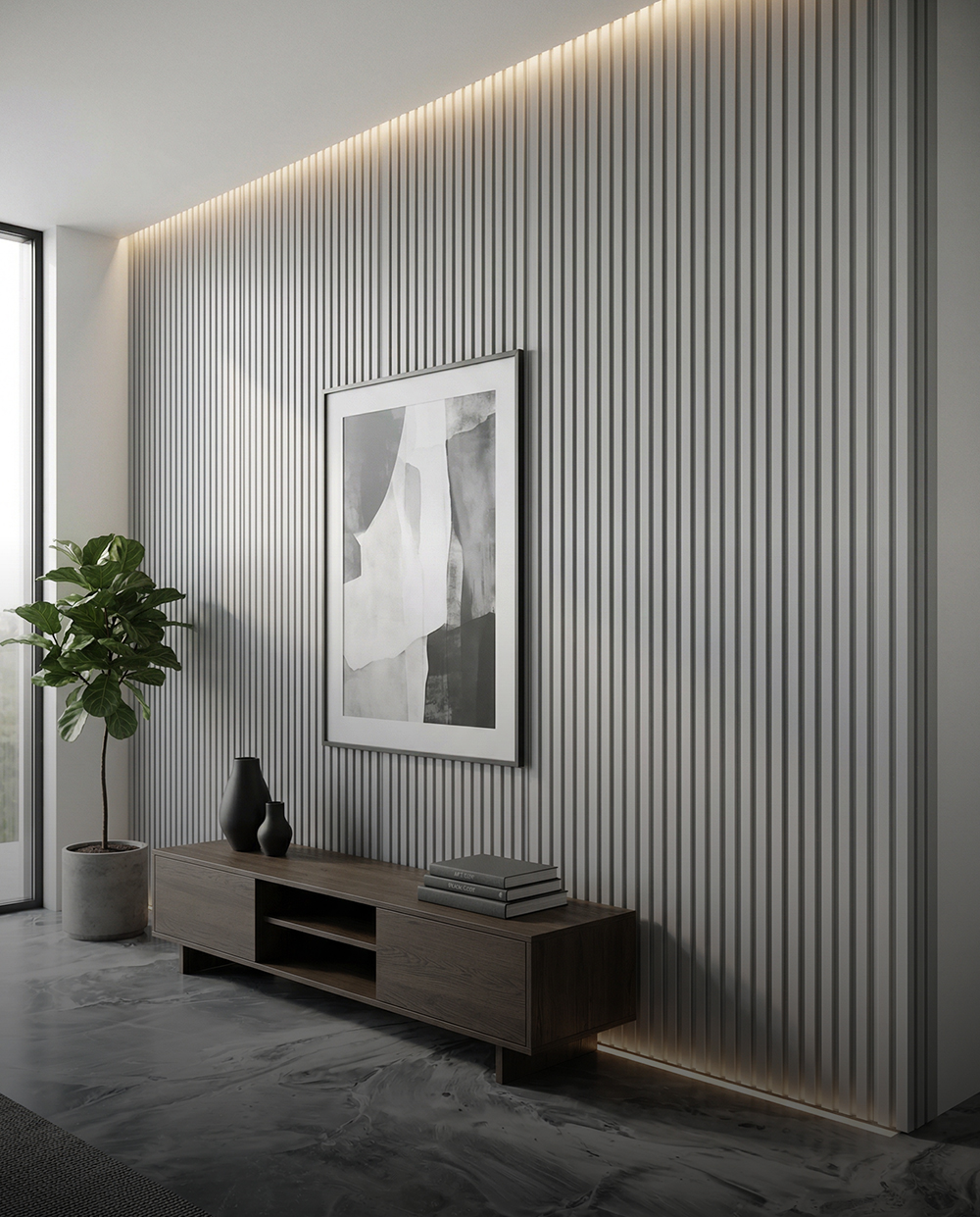 7 חיפוי קיר סרגלים אפור – תמונה 1